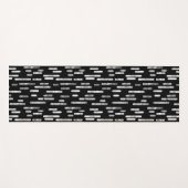 Schwarz-Weiß-Zwerglinien-Muster Yogamatte (Vorderseite (Horizontal))