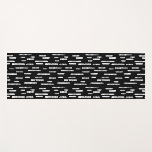 Schwarz-Weiß-Zwerglinien-Muster Yogamatte (Vorderseite (Horizontal))