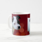 Schwarz-Weiß-Zwergpuppy Kaffeetasse (Vorderseite Links)
