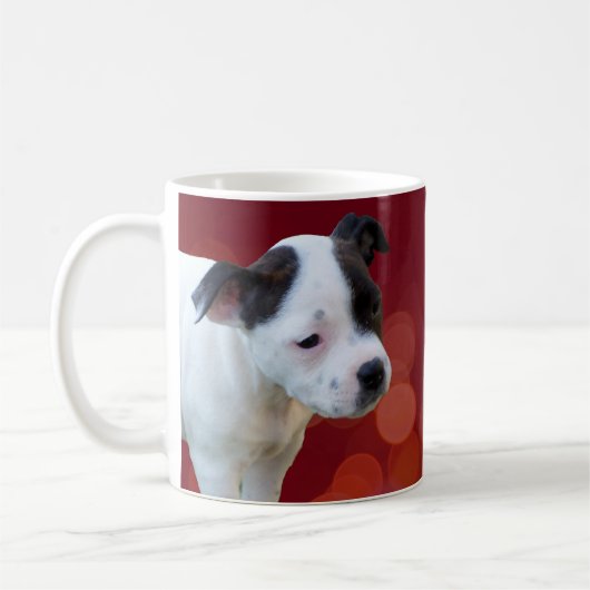 Schwarz-Weiß-Zwergpuppy Kaffeetasse (Links)