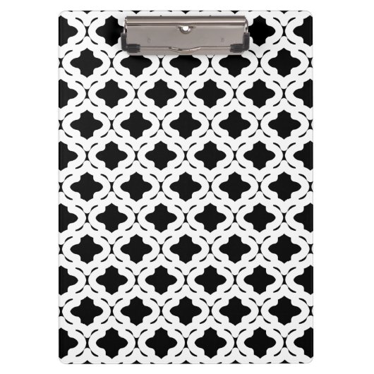 Schwarz-Weiß-Zwischenablage Klemmbrett (Vorderseite)