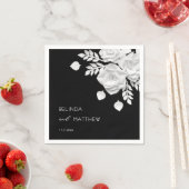 Schwarz-Weiße 3D-Blumen-Hochzeit Serviette (Beispiel)