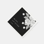 Schwarz-Weiße 3D-Blumen-Hochzeit Serviette (Ecke)