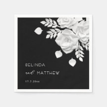 Schwarz-Weiße 3D-Blumen-Hochzeit