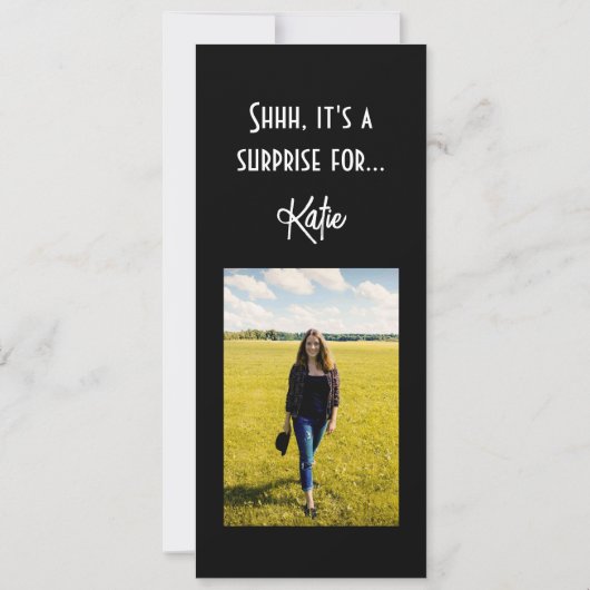 Schwarz-weiße 50 & FABULOUS Überraschung Geburtsta Einladung (Rückseite)