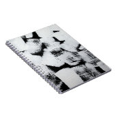 Schwarz-weiße, abstrakt gestrichene Leinwand. Notizblock (Rechte Seite)