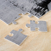 Schwarz-weiße, abstrakt gestrichene Leinwand. Puzzle (Seite)