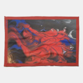 Schwarz-weiße Abstrakte Acryl Geschirrtuch (Horizontal)