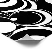 Schwarz-weiße Abstrakte Bereiche und Kreise Poster (Ecke)