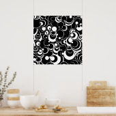 Schwarz-weiße Abstrakte Bereiche und Kreise Poster (Küche)