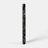 Schwarz-weiße abstrakte Blätter durchstreifen Samsung Galaxy Hülle (Rechte Seite)