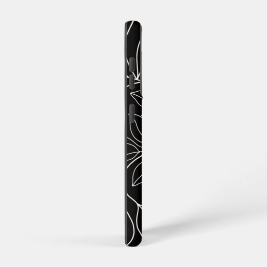 Schwarz-weiße abstrakte Blätter durchstreifen Samsung Galaxy Hülle (Rechte Seite)
