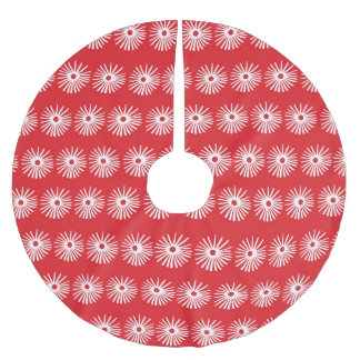 Schwarz-weiße, abstrakte Blumenstruktur. Polyester Weihnachtsbaumdecke