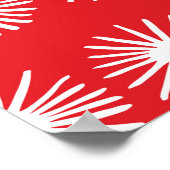 Schwarz-weiße, abstrakte Blumenstruktur. Poster (Ecke)