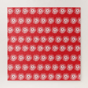 Schwarz-weiße, abstrakte Blumenstruktur. Puzzle