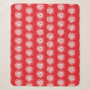 Schwarz-weiße, abstrakte Blumenstruktur. Sherpadecke
