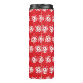 Schwarz-weiße, abstrakte Blumenstruktur. Thermosbecher (Rückseite)