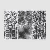 Schwarz-weiße Abstrakte Circle Line Textur Seidenpapier (Vorderseite)