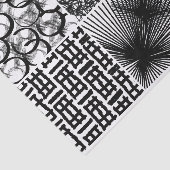 Schwarz-weiße Abstrakte Circle Line Textur Seidenpapier (Ausschnitt)