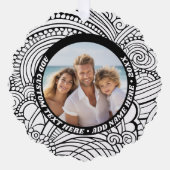 Schwarz-weiße Abstrakte Färbung - Foto zu Weihnach Ornament Karte (Vorderseite)