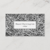Schwarz-weiße abstrakte Kunsthistorenkarte Visitenkarte (Vorderseite)