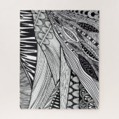 Schwarz-weiße abstrakte Landschaft Puzzle (Vertikal)