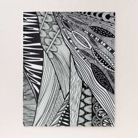 Schwarz-weiße abstrakte Landschaft Puzzle (Vertikal)