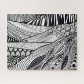Schwarz-weiße abstrakte Landschaft Puzzle (Horizontal)