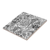 Schwarz-weiße abstrakte lineare gezeichnete Linien Fliese (Seite)