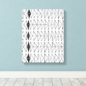 Schwarz-weiße Abstrakte Linien Formen Künstlerisch Leinwanddruck (Insitu (Holzboden))