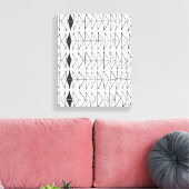 Schwarz-weiße Abstrakte Linien Formen Künstlerisch Leinwanddruck (Insitu (Wohnzimmer))