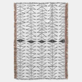 Schwarz-weiße Abstrakte Linien Formen Quirky Muste Decke (Vorderseite Vertikal)