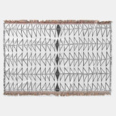 Schwarz-weiße Abstrakte Linien Formen Quirky Muste Decke (Vorderseite)