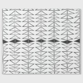 Schwarz-weiße Abstrakte Linien Formen Quirky Muste Geschenkpapier (Flach)