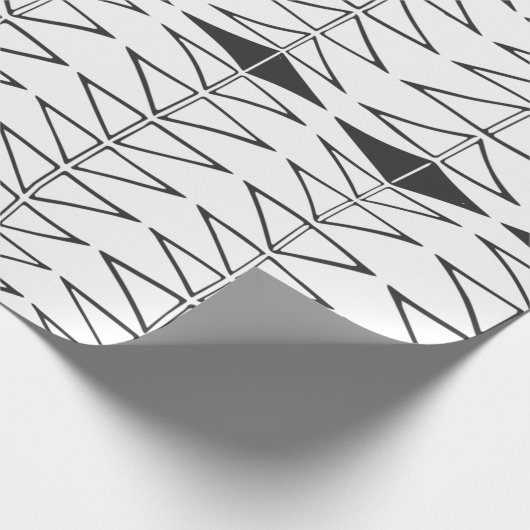 Schwarz-weiße Abstrakte Linien Formen Quirky Muste Geschenkpapier (Ecke)