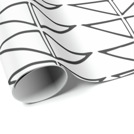 Schwarz-weiße Abstrakte Linien Formen Quirky Muste Geschenkpapier (Rolleneckpunkt)