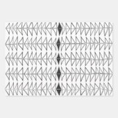 Schwarz-weiße Abstrakte Linien Formen Quirky Muste Geschenkpapier Set (Vorderseite 2)