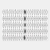 Schwarz-weiße Abstrakte Linien Formen Quirky Muste Geschenkpapier Set (Vorderseite)