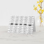 Schwarz-weiße Abstrakte Linien Formen Quirky Muste Karte (Gelbe Blume)