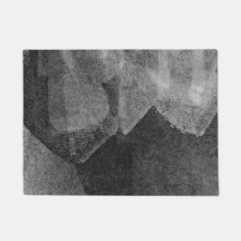 Schwarz-weiße abstrakte Malerei Fußmatte
