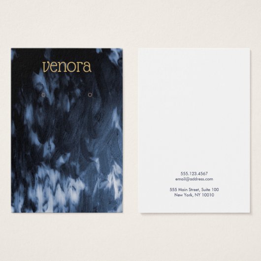 Schwarz-weiße Abstrakte Ohrensichtkarte (Vorne & Hinten)