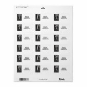 Schwarz-weiße Abstrakte Pferdeadresse Adressaufkleber (Vorne)