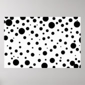 Schwarz-weiße Abstrakte Polka Dot Pattern Modernst Poster (Vorne)