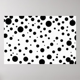 Schwarz-weiße Abstrakte Polka Dot Pattern Modernst Poster