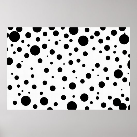 Schwarz-weiße Abstrakte Polka Dot Pattern Modernst Poster (Vorne)