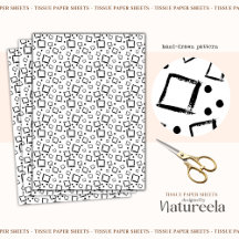 Schwarz-weiße abstrakte Quadrate Collage Tissue-Pa