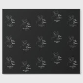 Schwarz-weiße abstrakte Rentiere Geschenkpapier (Flach)