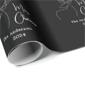 Schwarz-weiße abstrakte Rentiere Geschenkpapier (Rolleneckpunkt)