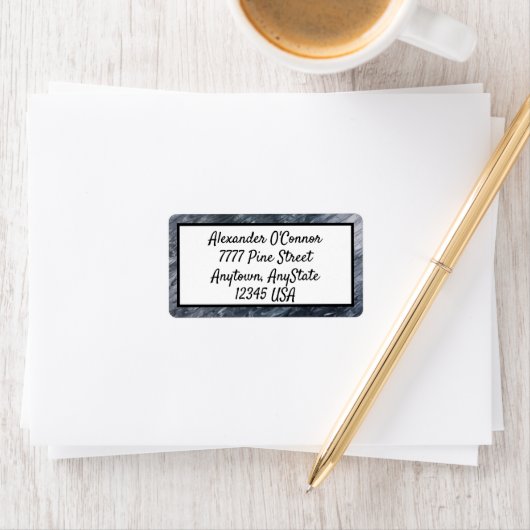 Schwarz-weiße Abstrakte Rücksendeadresse Adressaufkleber (Insitu)