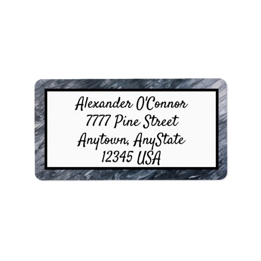 Schwarz-weiße Abstrakte Rücksendeadresse Adressaufkleber (Vorne)